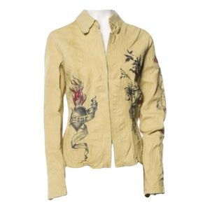 Roberto Cavalli Tattoo Leather Jacket